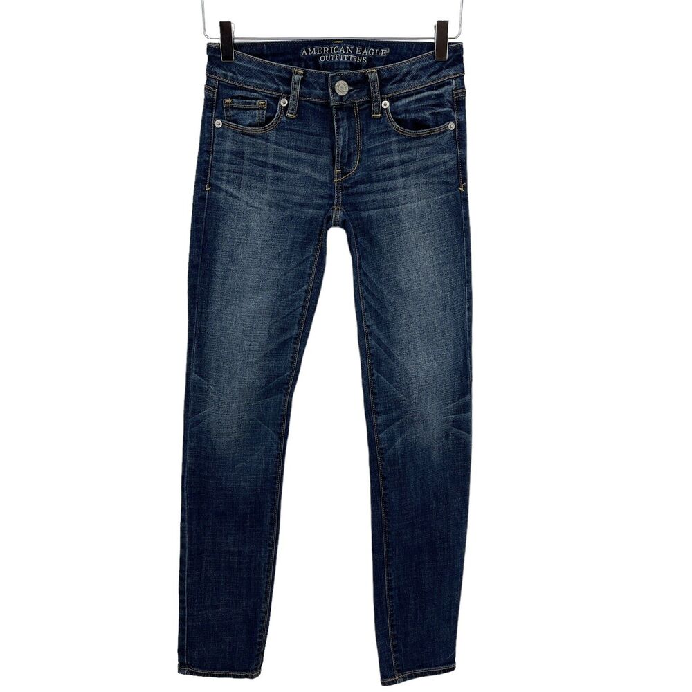 American Eagle Skinny Super Stretch Dark Wash Jeans 26 x 31 Size 0